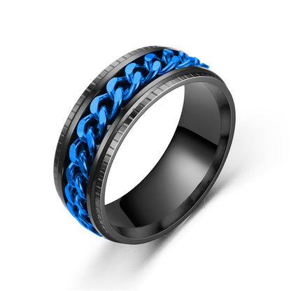Rotating Chain Stainless Steel Ring – Unisex Spinner Band